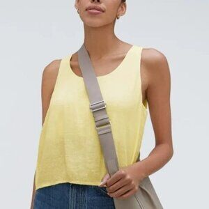 Everlane Naia Ripple Easy Tank Top Blouse in Lemon Yellow - Medium